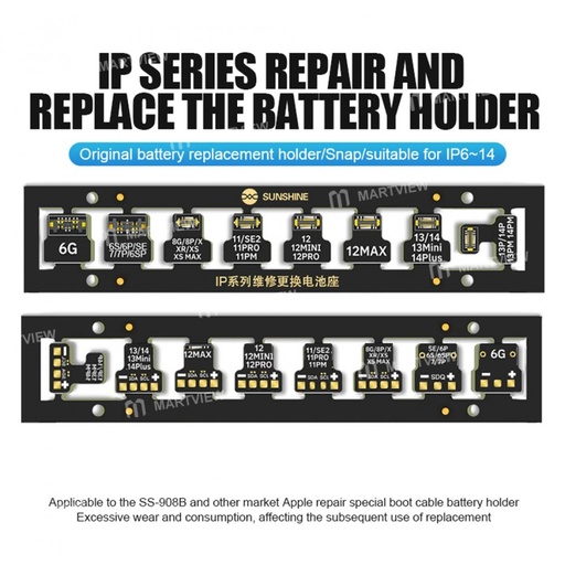 [IP SERIES] KIT DE CONECTORES DE BATERIA PARA IPHONE 6 A 14 PRO - SUNSHINE